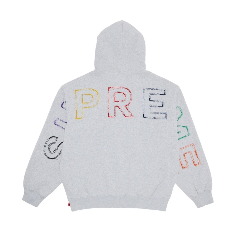 Supreme Frayed Hooded Sweatshirt 'Ash Grey'